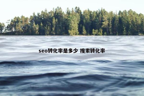 seo转化率是多少 搜索转化率