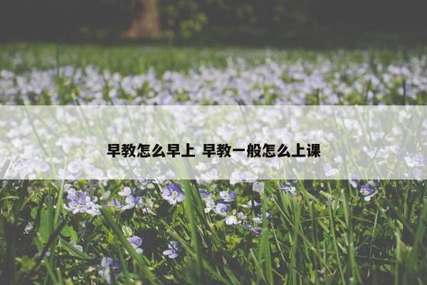 早教怎么早上 早教一般怎么上课