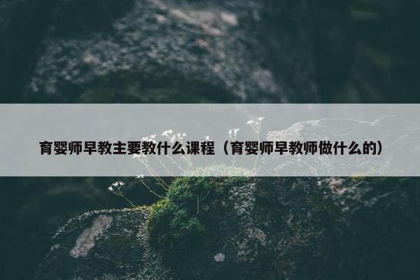 育婴师早教主要教什么课程（育婴师早教师做什么的）