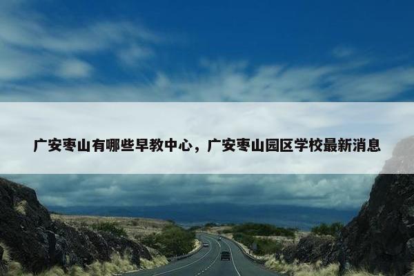 广安枣山有哪些早教中心，广安枣山园区学校最新消息