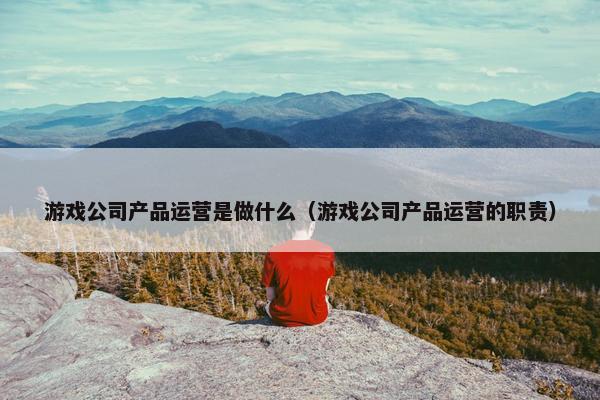 游戏公司产品运营是做什么（游戏公司产品运营的职责）