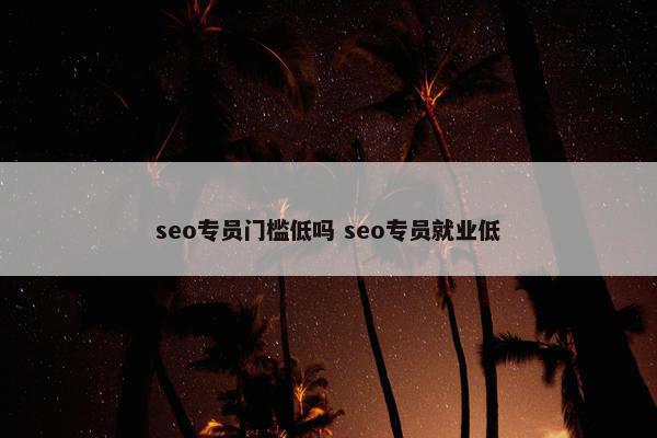 seo专员门槛低吗 seo专员就业低