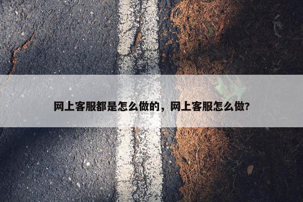 网上客服都是怎么做的，网上客服怎么做?