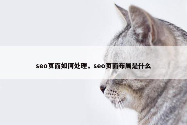 seo页面如何处理，seo页面布局是什么