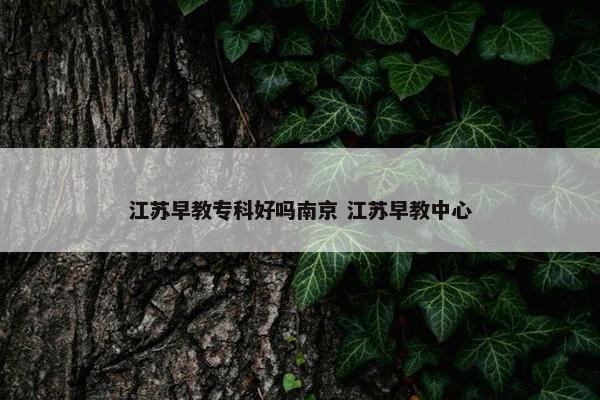 江苏早教专科好吗南京 江苏早教中心