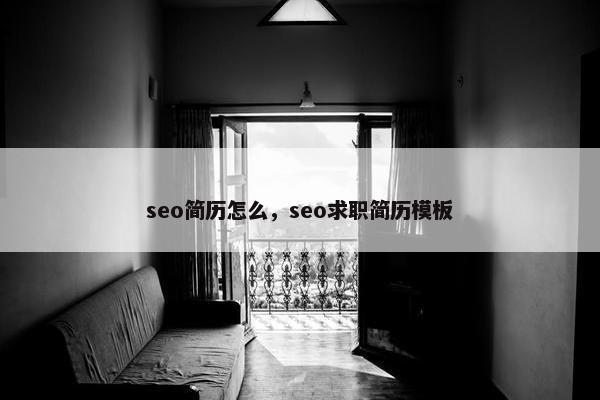 seo简历怎么，seo求职简历模板