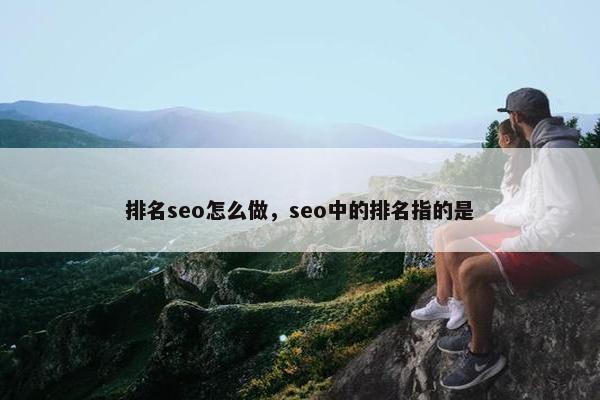 排名seo怎么做，seo中的排名指的是