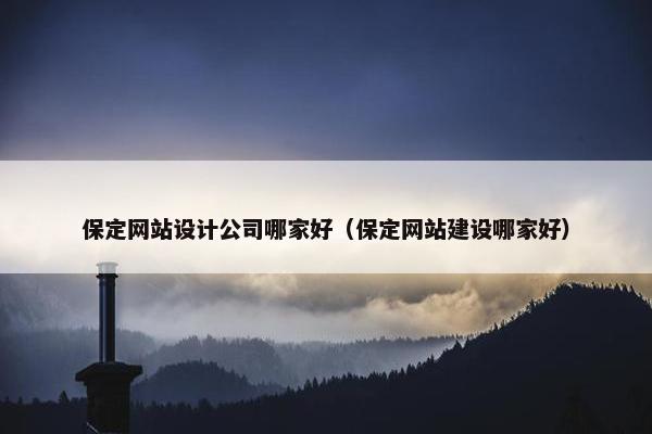 保定网站设计公司哪家好（保定网站建设哪家好）