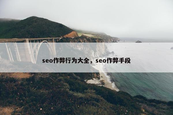 seo作弊行为大全，seo作弊手段