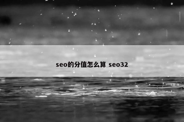 seo的分值怎么算 seo32