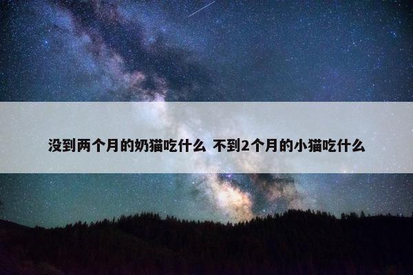 没到两个月的奶猫吃什么 不到2个月的小猫吃什么