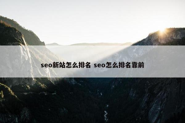 seo新站怎么排名 seo怎么排名靠前