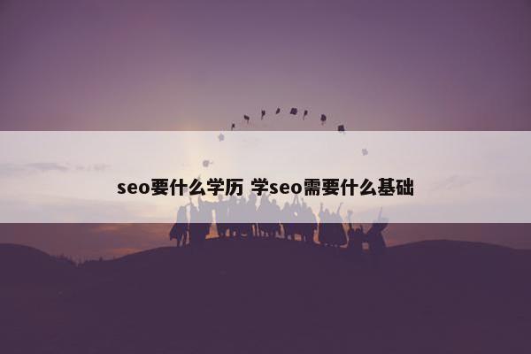 seo要什么学历 学seo需要什么基础