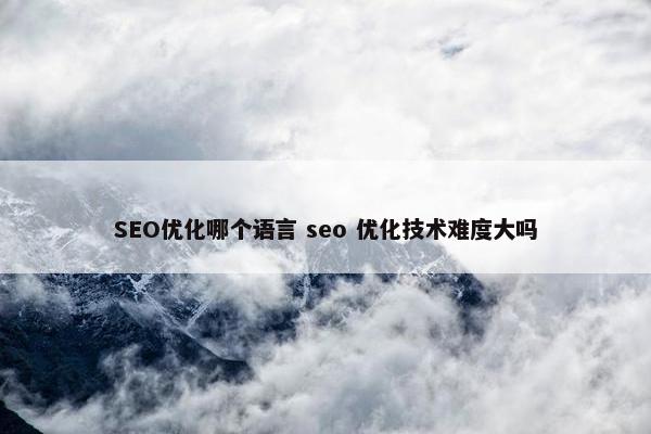 SEO优化哪个语言 seo 优化技术难度大吗