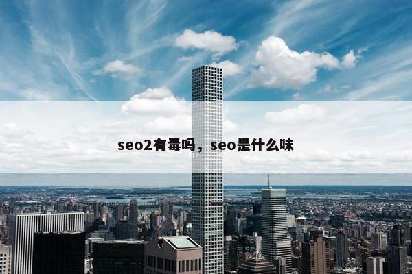 seo2有毒吗，seo是什么味