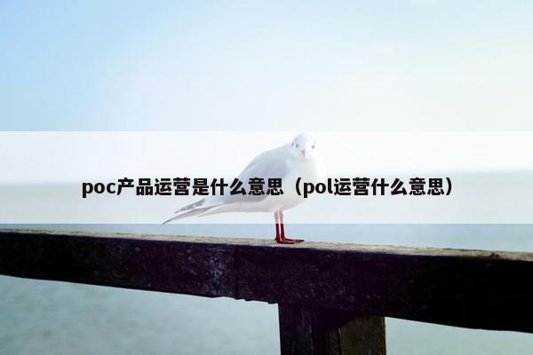 poc产品运营是什么意思（pol运营什么意思）