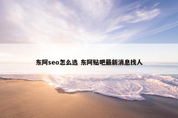 东阿seo怎么选 东阿贴吧最新消息找人