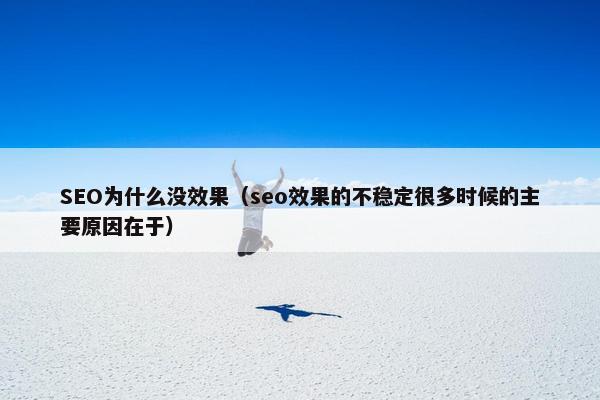 SEO为什么没效果（seo效果的不稳定很多时候的主要原因在于）