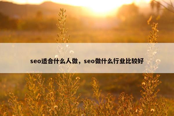 seo适合什么人做，seo做什么行业比较好