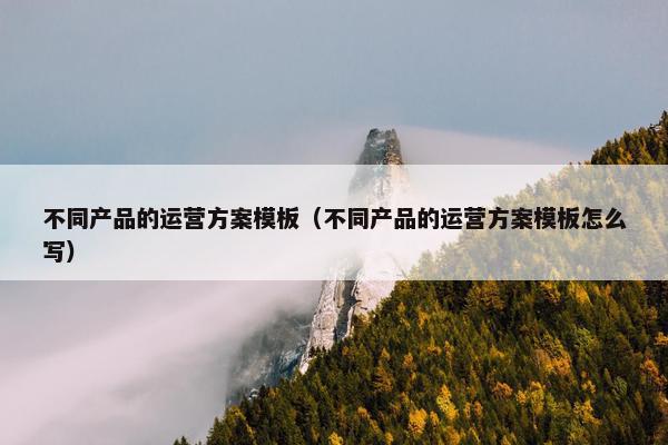 不同产品的运营方案模板（不同产品的运营方案模板怎么写）