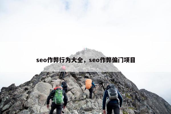 seo作弊行为大全，seo作弊偏门项目