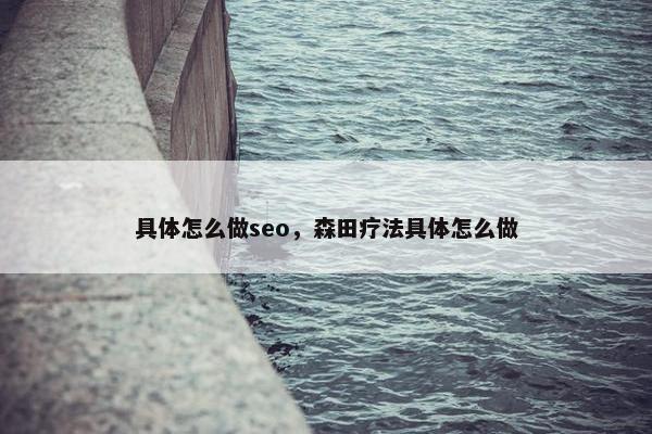 具体怎么做seo，森田疗法具体怎么做