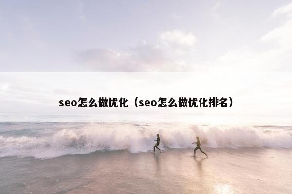 seo怎么做优化（seo怎么做优化排名）