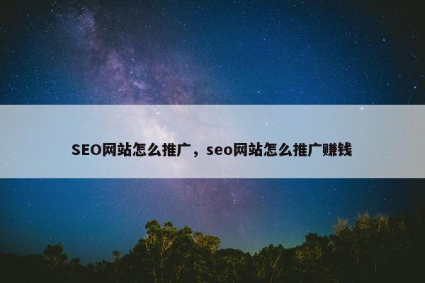 SEO网站怎么推广，seo网站怎么推广赚钱