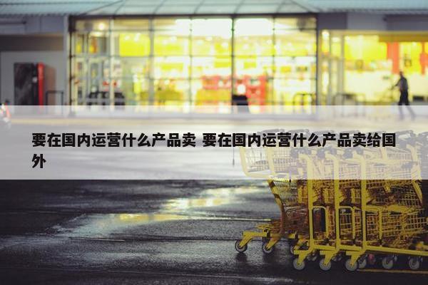 要在国内运营什么产品卖 要在国内运营什么产品卖给国外