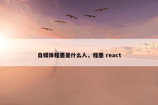 自媒体程墨是什么人，程墨 react