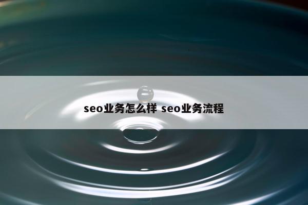 seo业务怎么样 seo业务流程