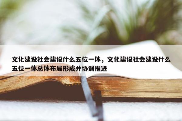 文化建设社会建设什么五位一体，文化建设社会建设什么五位一体总体布局形成并协调推进