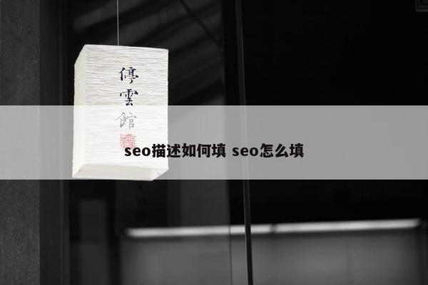 seo描述如何填 seo怎么填