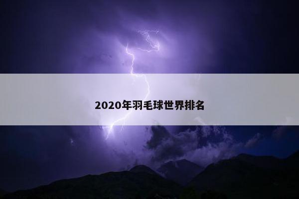 2020年羽毛球世界排名