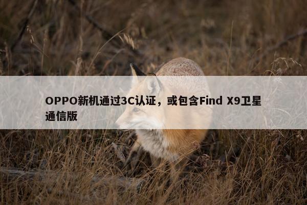 OPPO新机通过3C认证，或包含Find X9卫星通信版