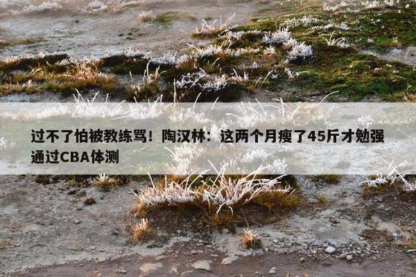 过不了怕被教练骂！陶汉林：这两个月瘦了45斤才勉强通过CBA体测