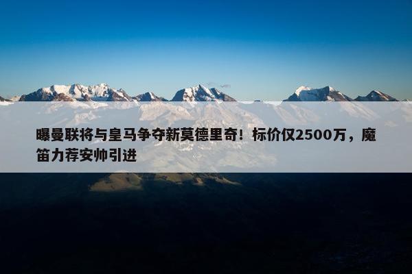 曝曼联将与皇马争夺新莫德里奇！标价仅2500万，魔笛力荐安帅引进