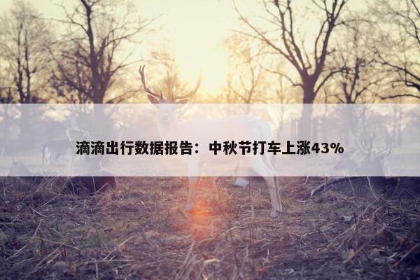 滴滴出行数据报告：中秋节打车上涨43%