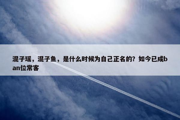 混子瑶，混子鱼，是什么时候为自己正名的？如今已成ban位常客