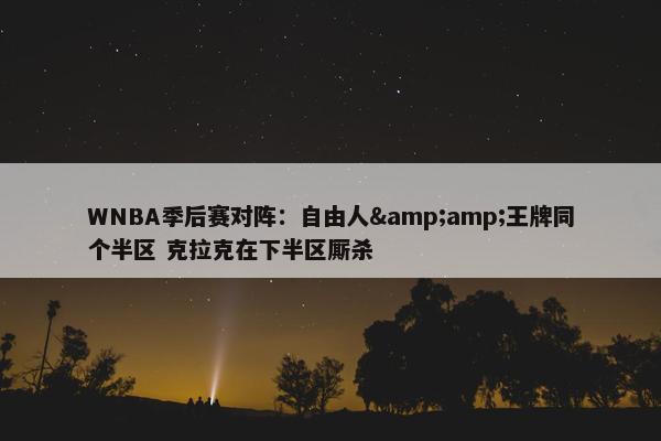 WNBA季后赛对阵：自由人&amp;王牌同个半区 克拉克在下半区厮杀