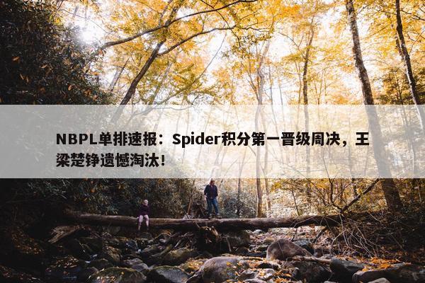 NBPL单排速报：Spider积分第一晋级周决，王梁楚铮遗憾淘汰！