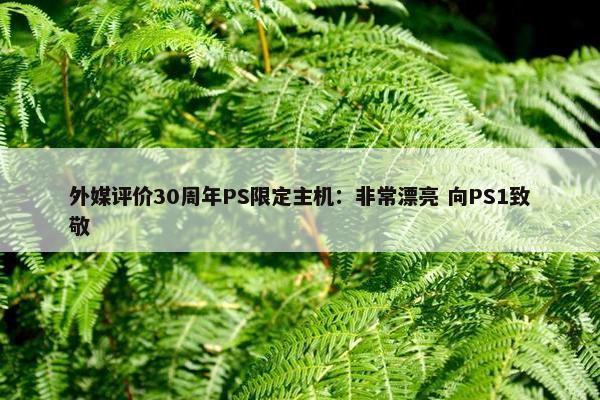 外媒评价30周年PS限定主机：非常漂亮 向PS1致敬