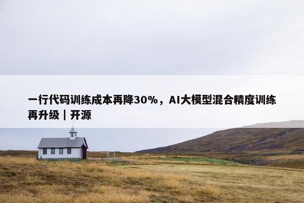 一行代码训练成本再降30%，AI大模型混合精度训练再升级｜开源