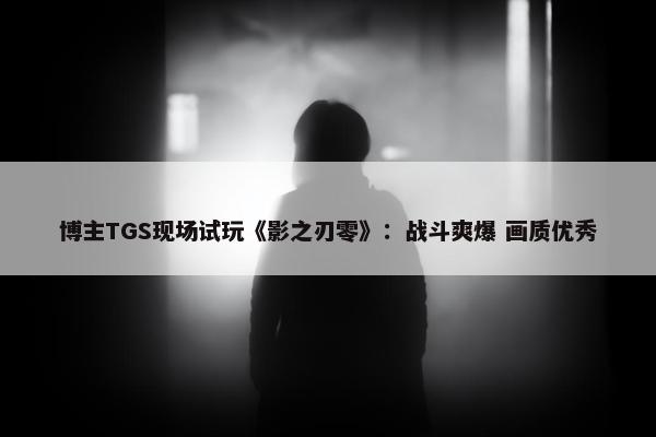 博主TGS现场试玩《影之刃零》：战斗爽爆 画质优秀