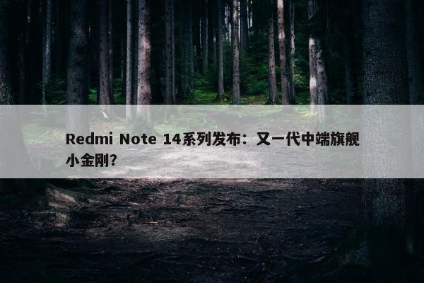 Redmi Note 14系列发布：又一代中端旗舰小金刚？