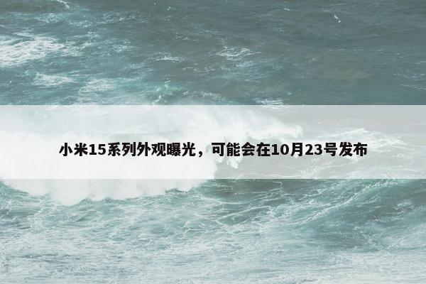 小米15系列外观曝光，可能会在10月23号发布