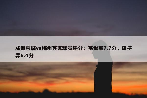 成都蓉城vs梅州客家球员评分：韦世豪7.7分，田子羿6.4分