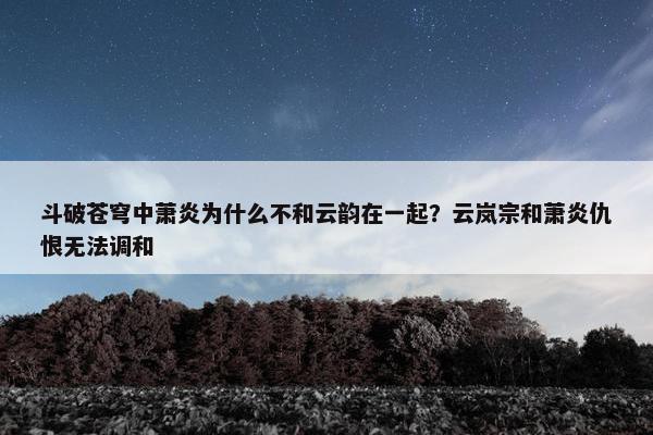 斗破苍穹中萧炎为什么不和云韵在一起？云岚宗和萧炎仇恨无法调和