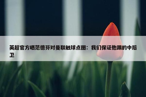 英超官方晒范德芬对曼联触球点图：我们保证他踢的中后卫