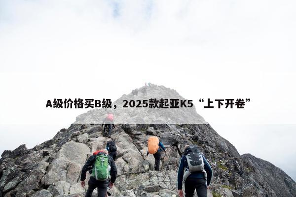 A级价格买B级，2025款起亚K5“上下开卷”